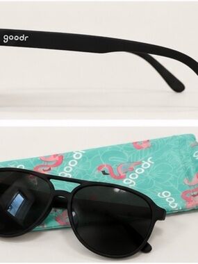 goodr Men’s Black Polarized Aviator Sunglasses
